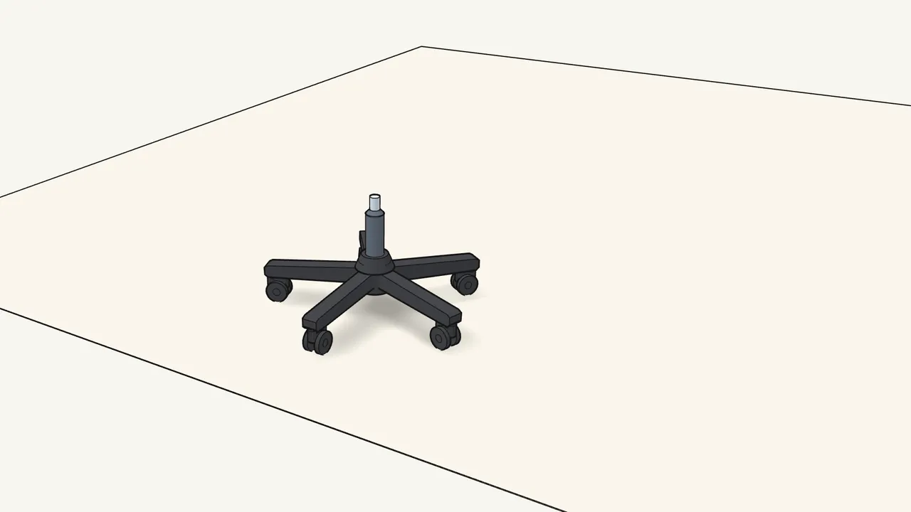 Step 7: Put the gas cylinder into the hole in the centre of the base. — IKEA ALEFJÄLL assembly