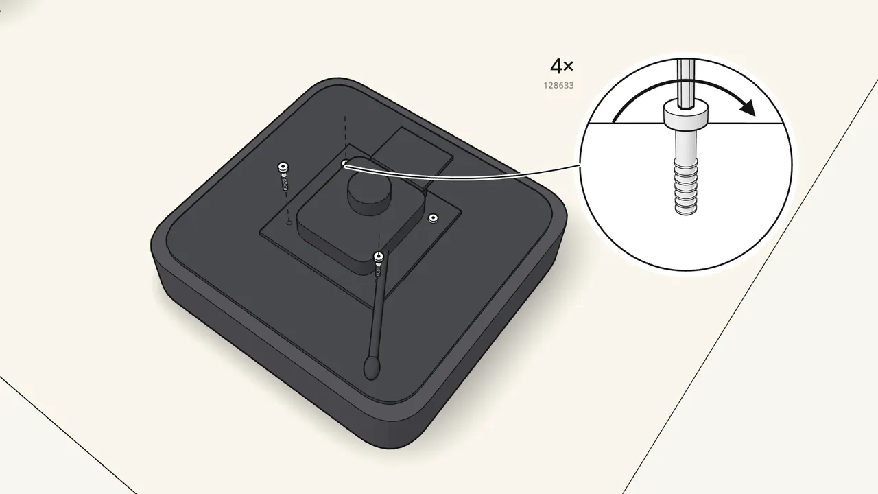 Step 8: Lay the seat upside down and place the mechanism on it. — IKEA ALEFJÄLL assembly