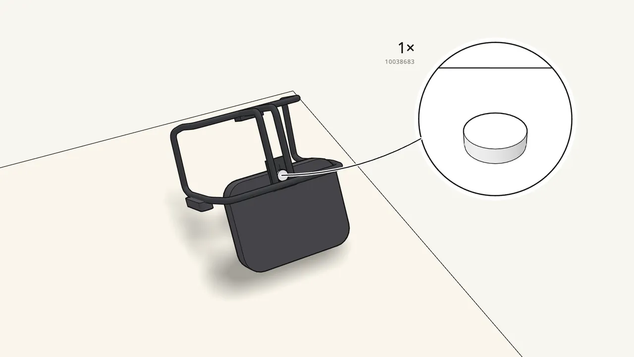 Step 12: Screw the knob (1×) through the slot into the backrest. — IKEA ALEFJÄLL assembly