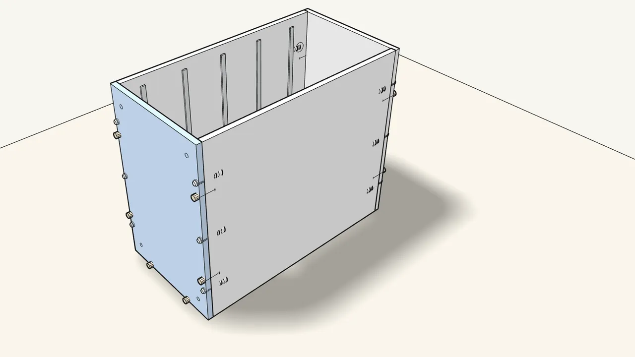 Step 6: Fit the top and bottom panels onto the ends. — IKEA ALEX assembly