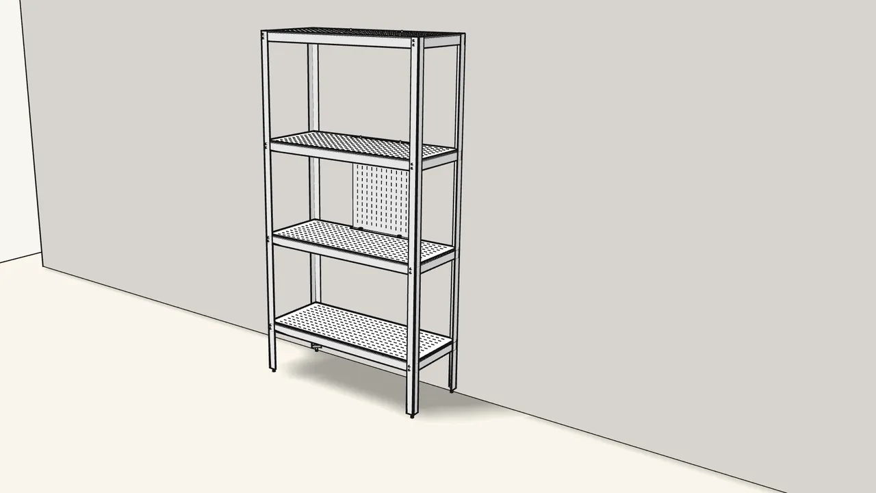 Step 12: Place the shelf unit against the wall. — IKEA BAGGEBO assembly
