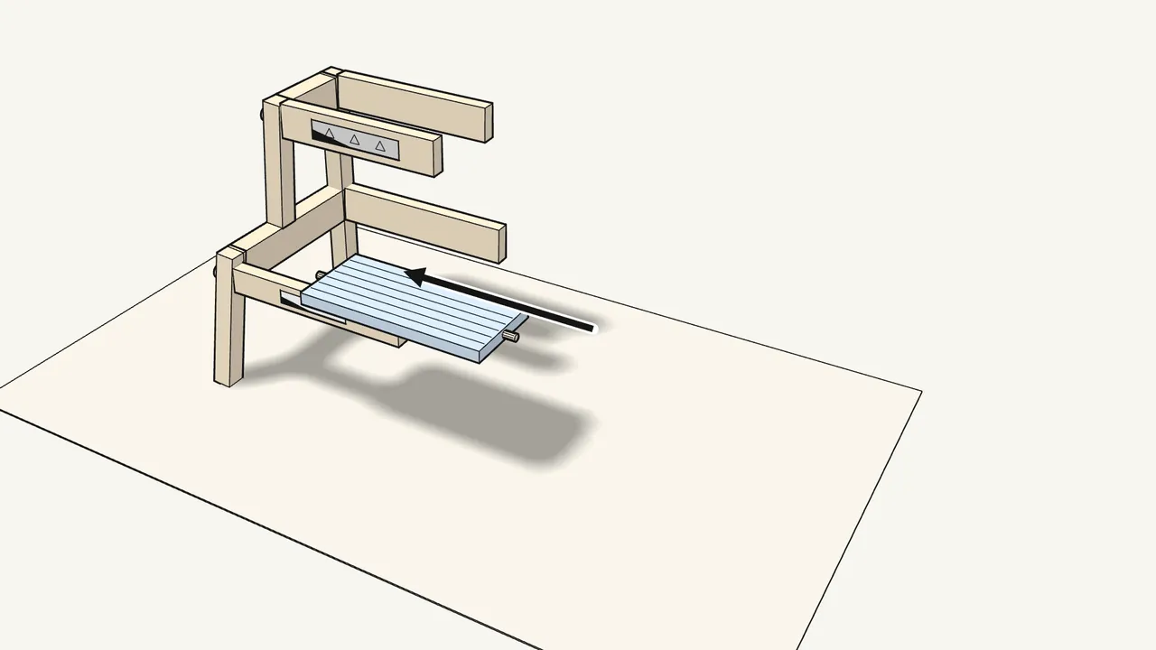 Step 3: Push 2 dowels into the ends of the lower step. — IKEA BEKVÄM assembly