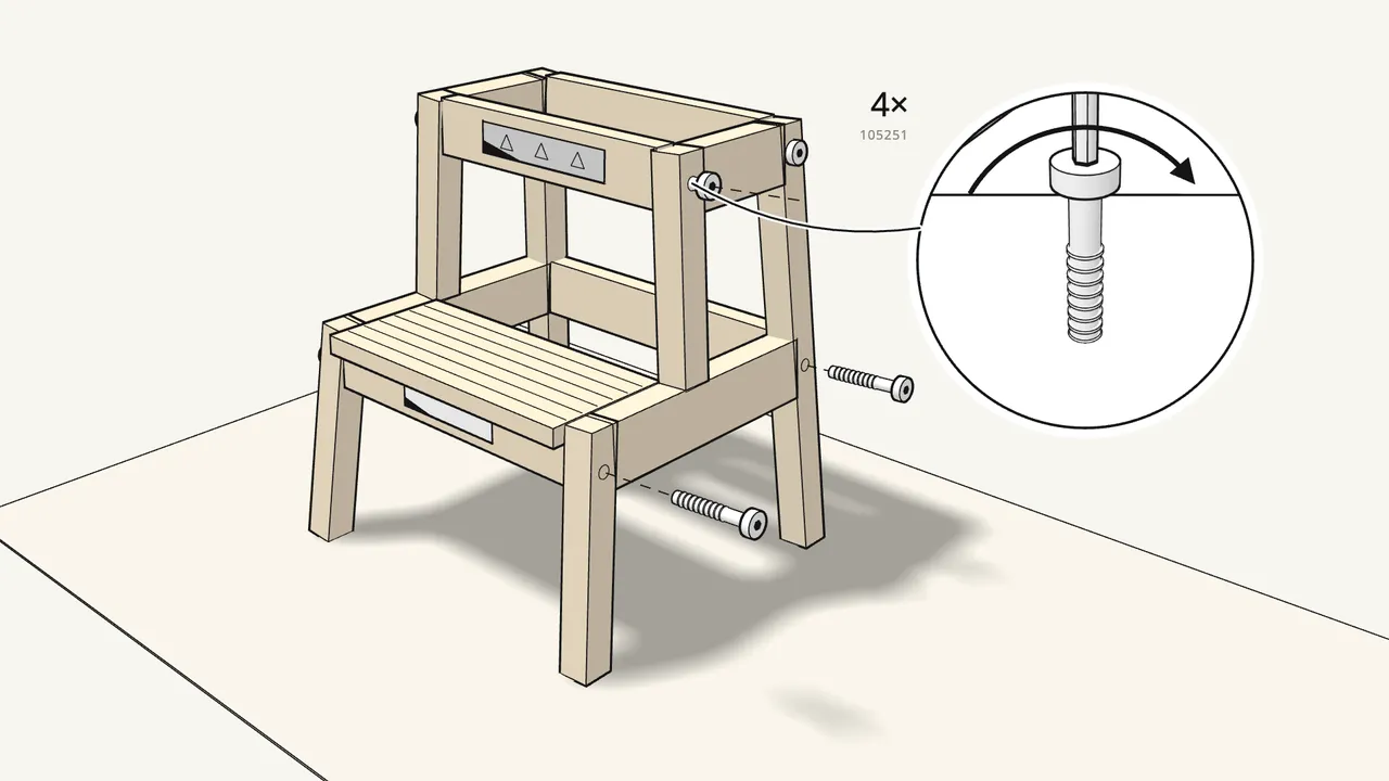Step 4: Fit the second side frame and fix it with 4 bolts. — IKEA BEKVÄM assembly