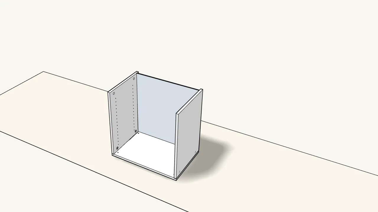 Step 5: Slide the back panel down into the grooves. — IKEA BESTÅ assembly