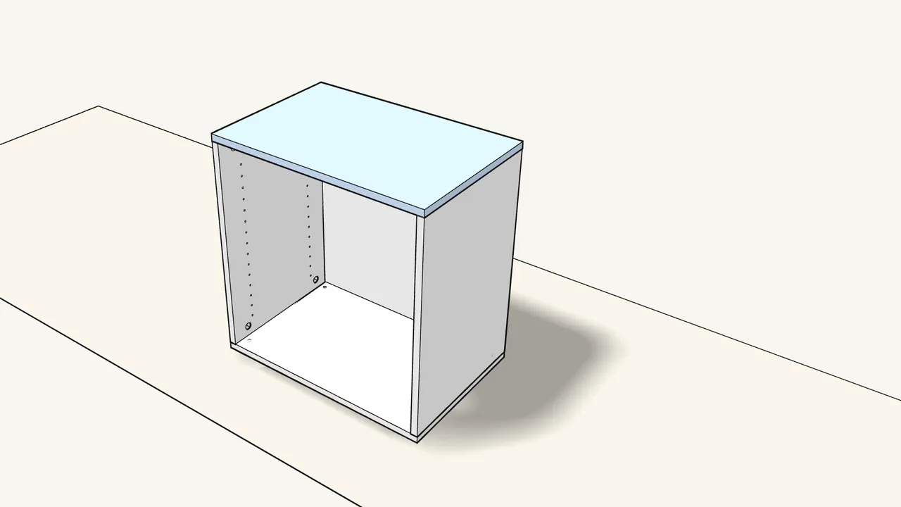 Step 7: Turn the top panel over and lower it onto the sides. — IKEA BESTÅ assembly