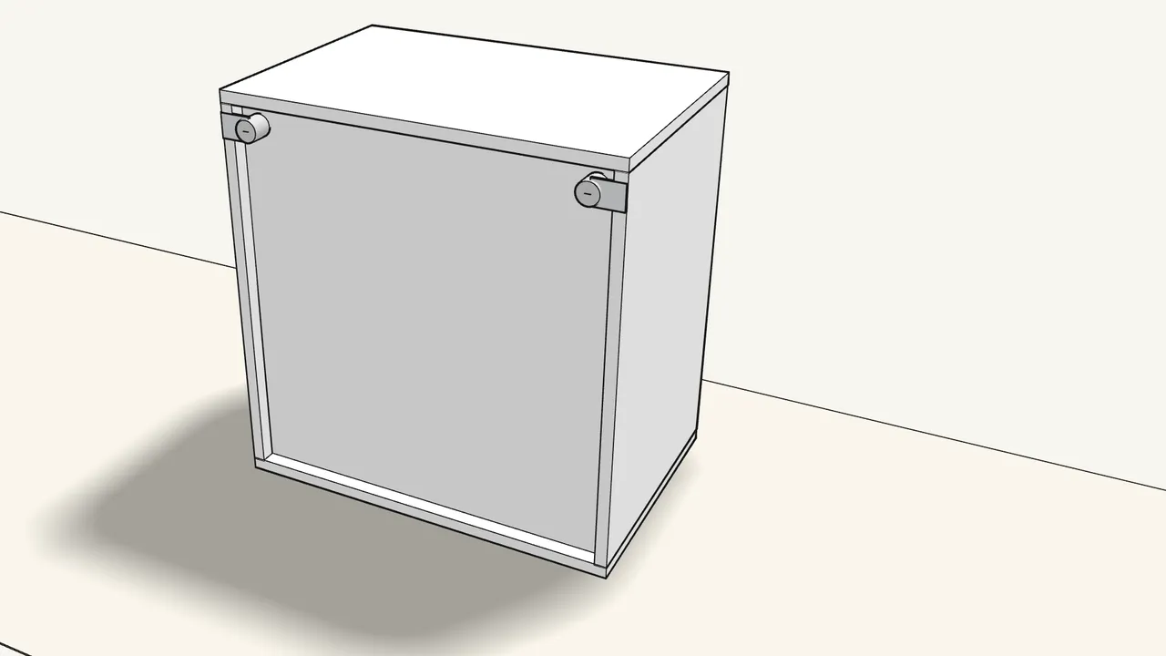 Step 9: Press 2 wall fittings (141413) into the back edges of the sides. — IKEA BESTÅ assembly