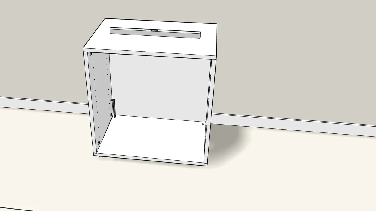 Step 13: Level it side to side: adjust the 2 back feet with the Allen key. — IKEA BESTÅ assembly