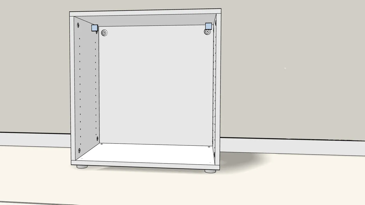 Step 15: Screw through 2 washers (126916) to fix the frame to the wall. — IKEA BESTÅ assembly