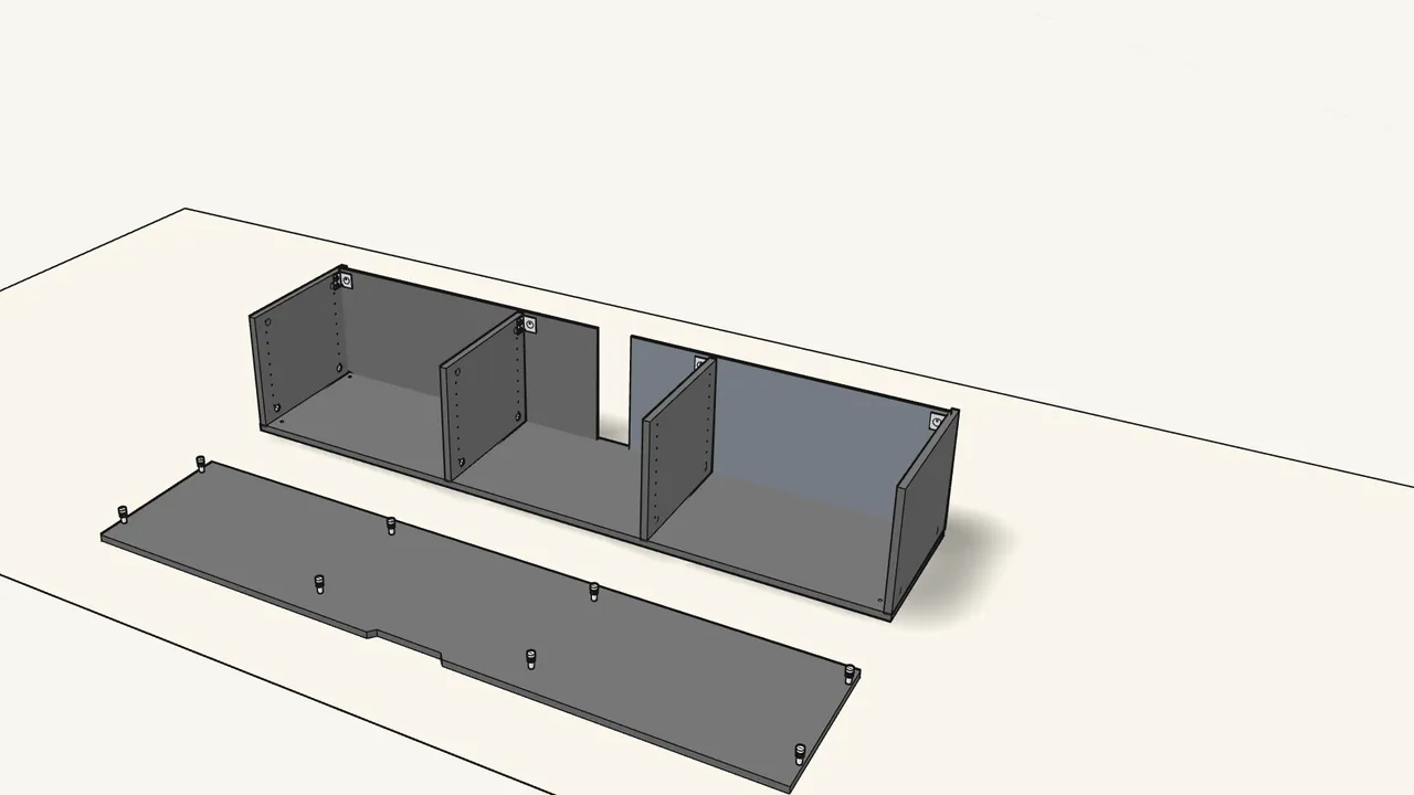 Step 9: Slide the two back panels down into the grooves. — IKEA BESTÅ assembly