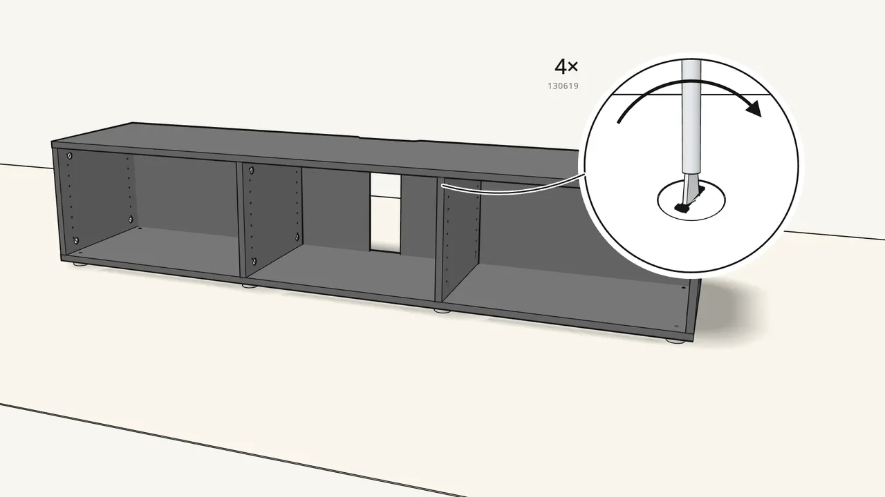 Step 11: Insert 8 more cam locks and turn them clockwise. — IKEA BESTÅ assembly