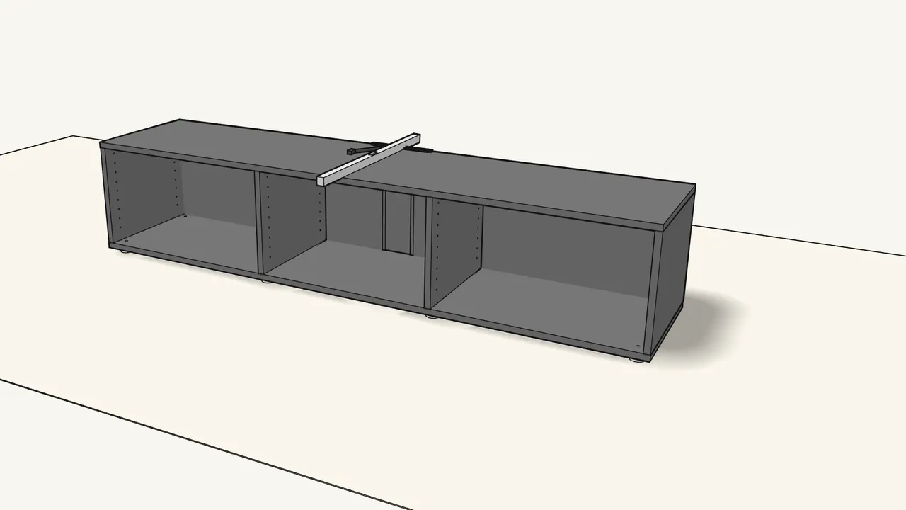 Step 18: Then turn the 4 front feet by hand until it is level. — IKEA BESTÅ assembly