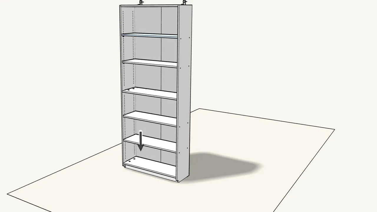 Step 17: Lay the 4 shelves on the supports. — IKEA BILLY assembly