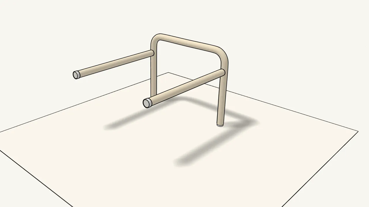 Step 1: Lay the base on its side and push in the 2 long tubes. — IKEA BJÖRKÅSEN assembly
