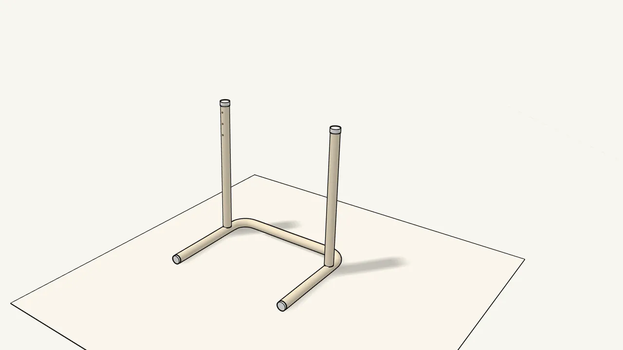Step 3: Stand the base on the floor with the tubes pointing up. — IKEA BJÖRKÅSEN assembly