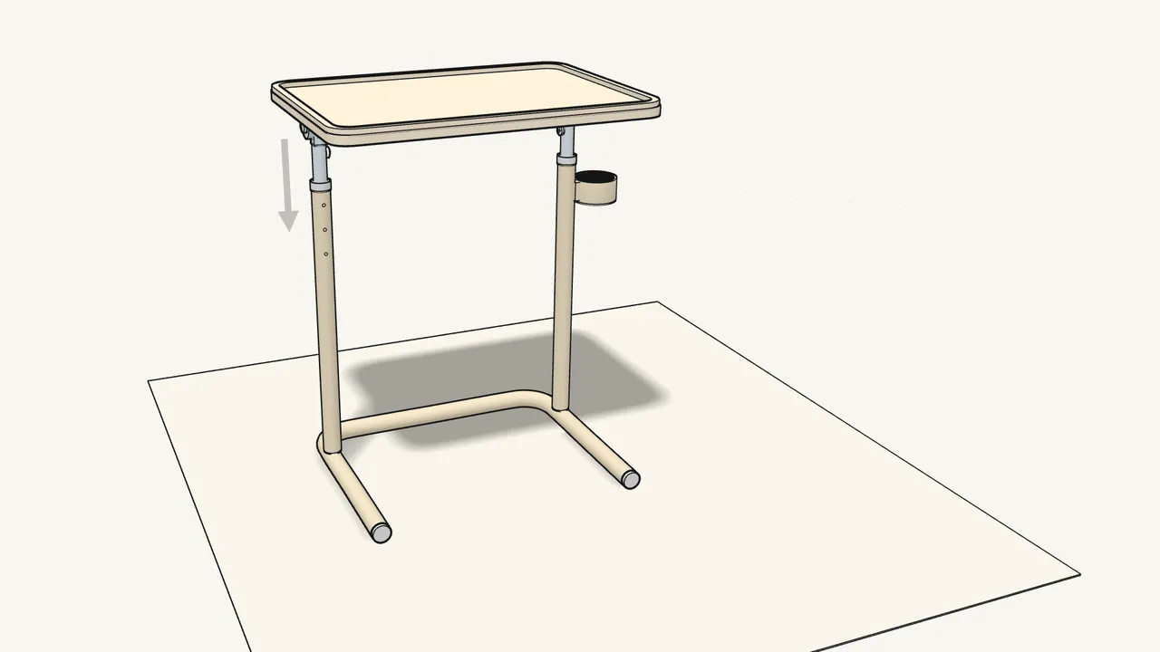 Step 8: To change the height, press the pins and slide until it clicks. — IKEA BJÖRKÅSEN assembly
