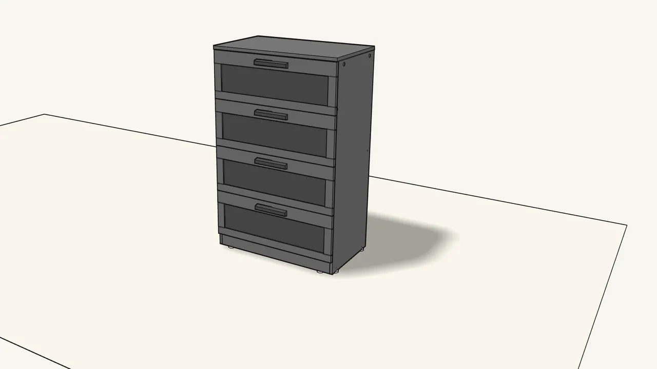 Step 23: Slide the other 3 drawers in below it. — IKEA BRIMNES assembly