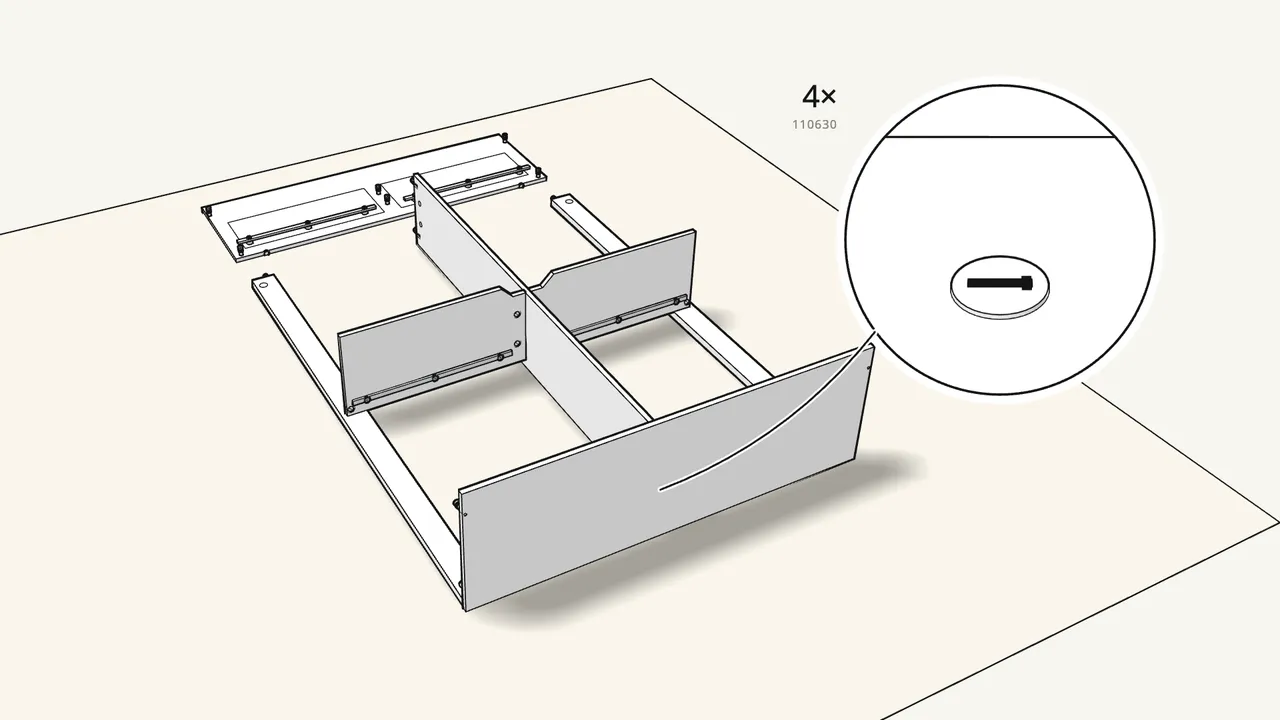 Step 9: Stand the head panel up and push it onto the spine and rails. — IKEA BRIMNES assembly