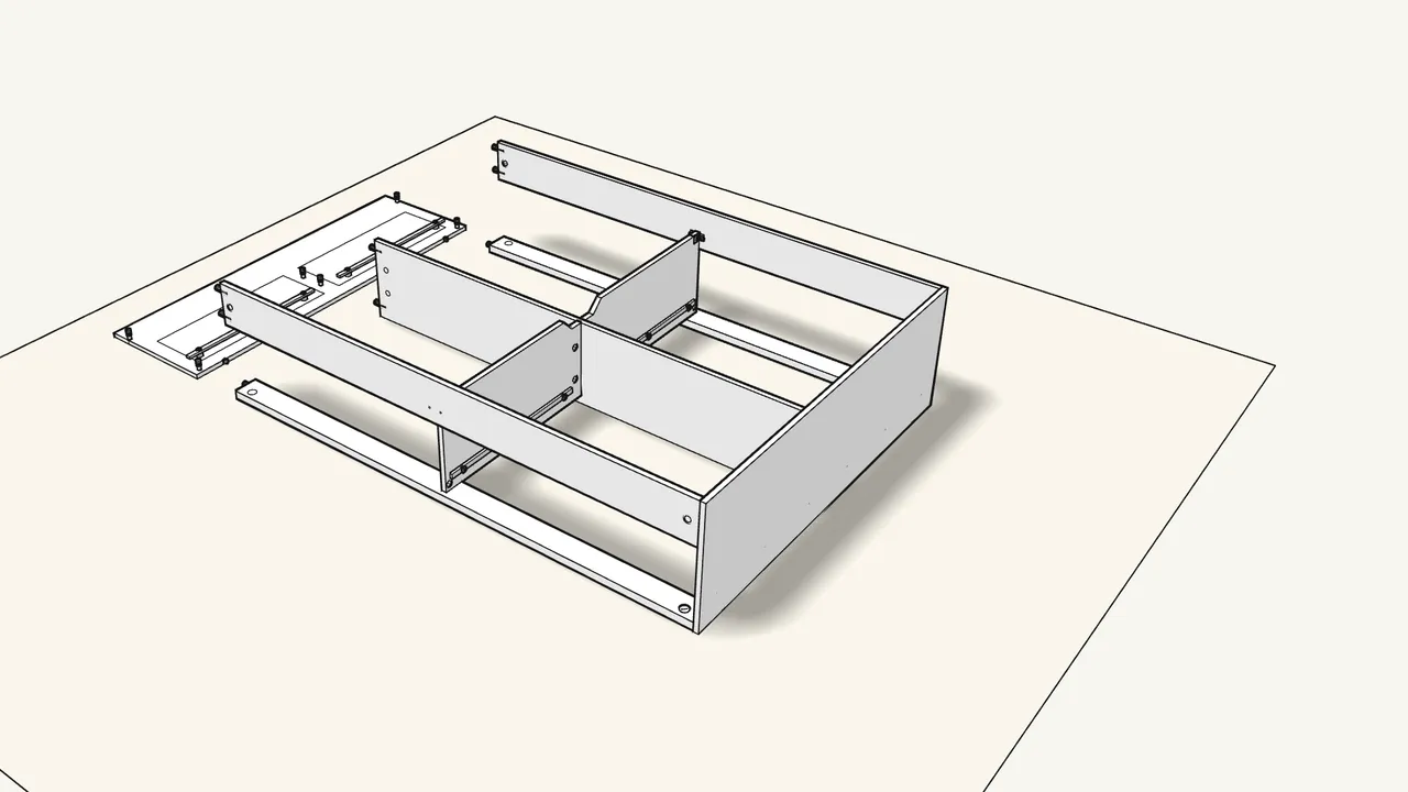 Step 12: Fit the near side rail the same way. — IKEA BRIMNES assembly