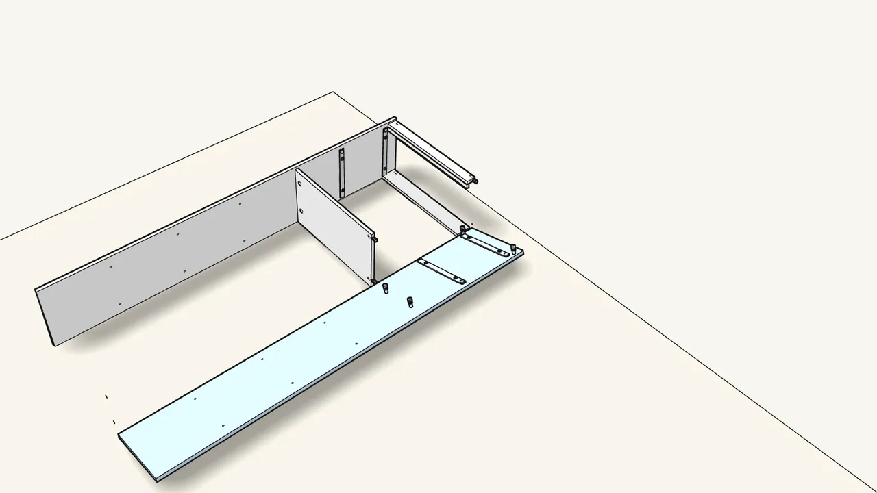 Step 5: Push 4 dowels into the other ends. Swing up both sides. — IKEA BRIMNES assembly