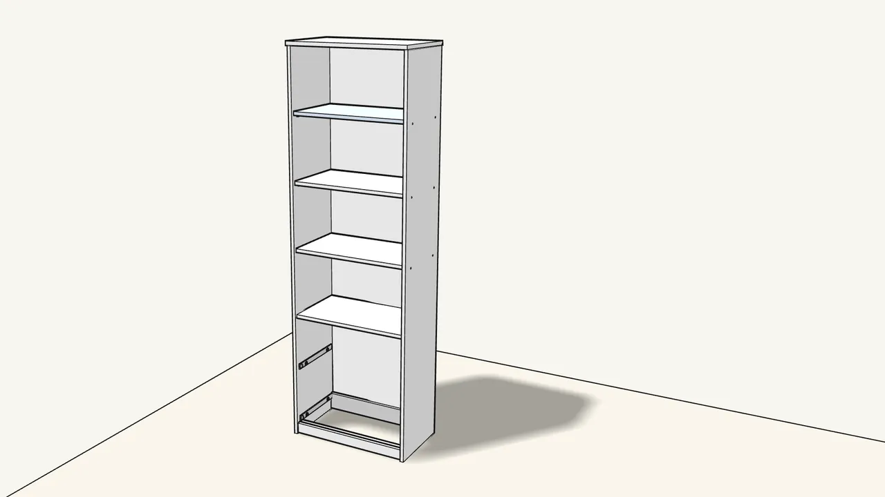 Step 15: Lay the 3 shelves on the supports. — IKEA BRIMNES assembly
