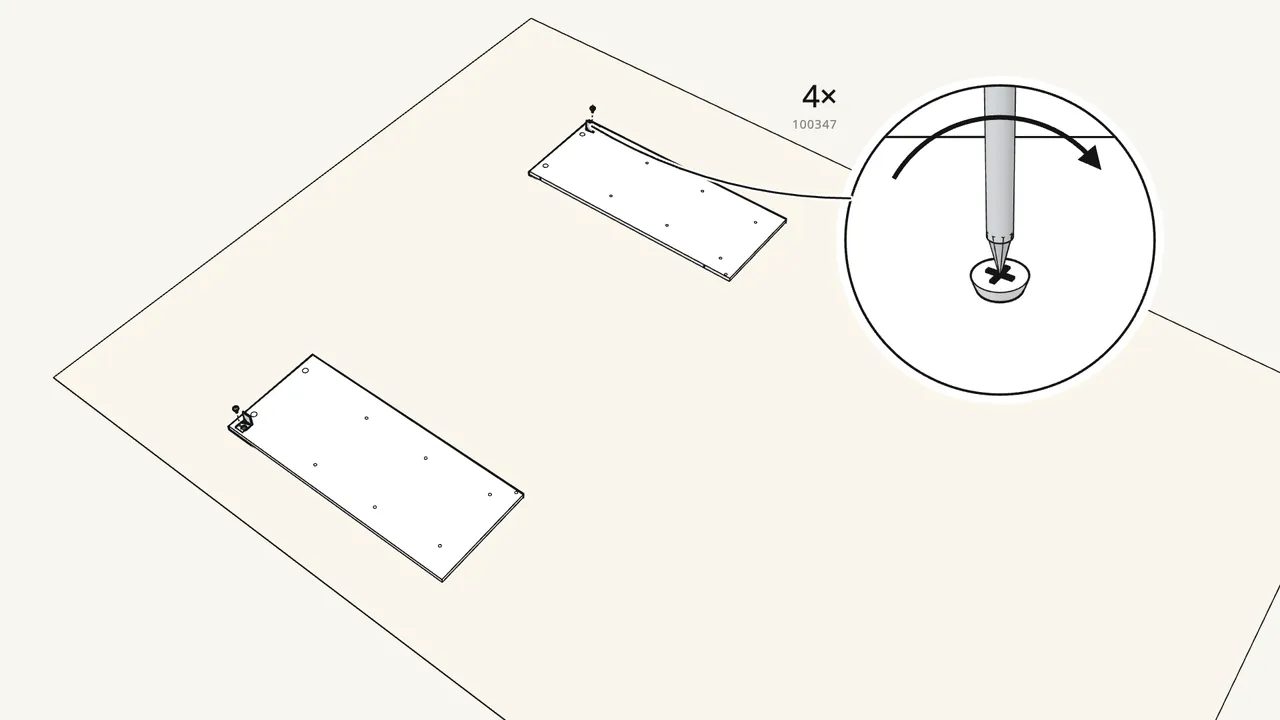 Step 1: Screw a bracket (115753) onto each side panel. — IKEA BRIMNES assembly