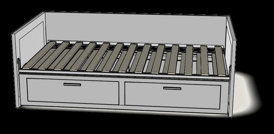 IKEA BRIMNES Daybed Frame with 2 Drawers, assembled