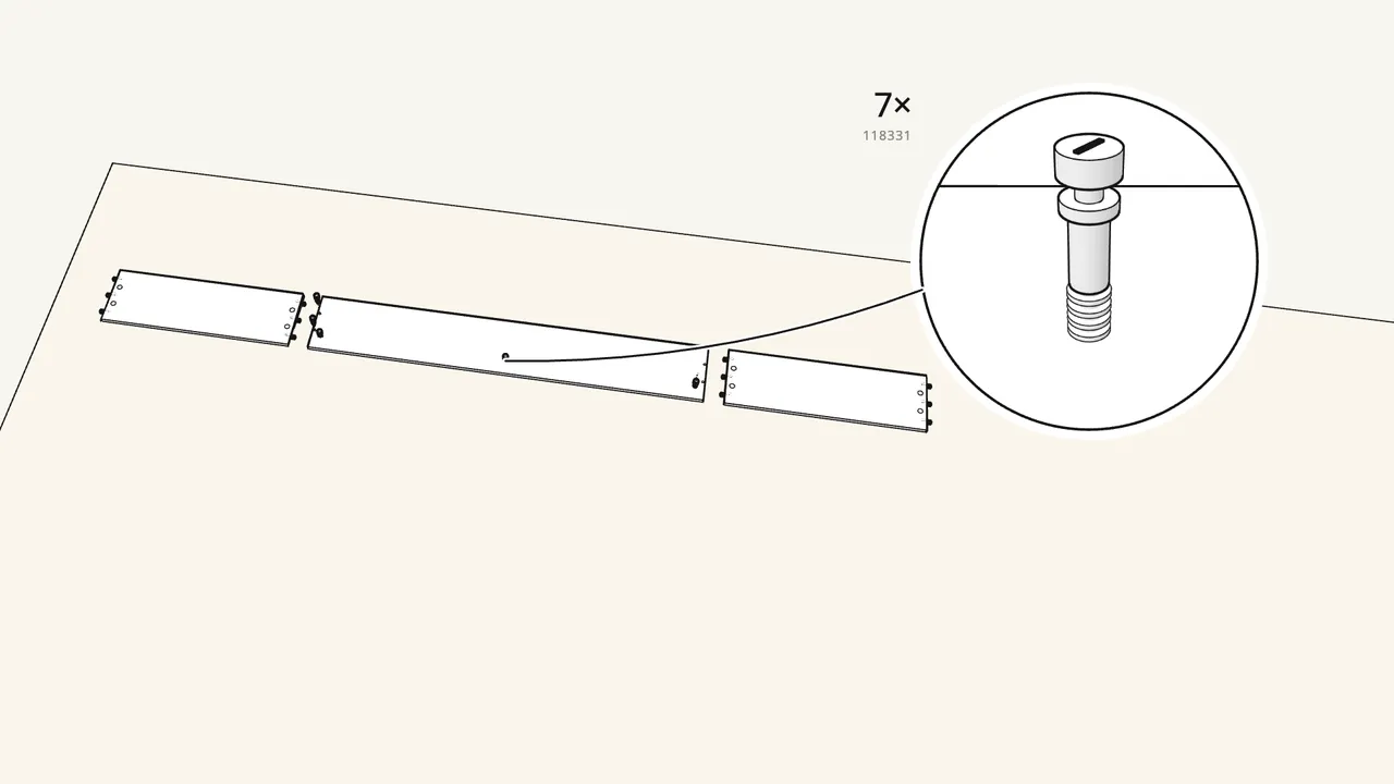 Step 1: Section 1 · pull-out bed. 12 dowels, then 7 cam bolts. — IKEA BRIMNES assembly