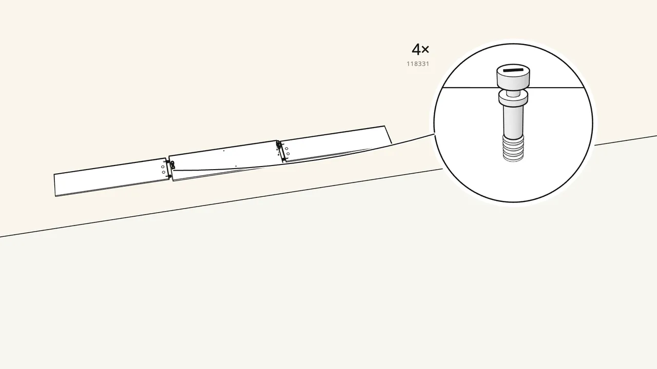 Step 22: Section 3 · drawers. 4 dowels (101345), 4 cam bolts (118331). — IKEA BRIMNES assembly