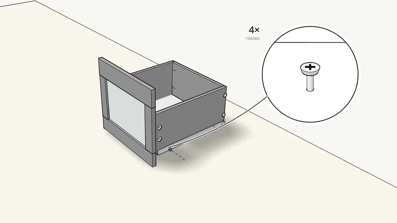 Step 24: Turn the drawer upright and fit the 2 runners. — IKEA BRIMNES assembly