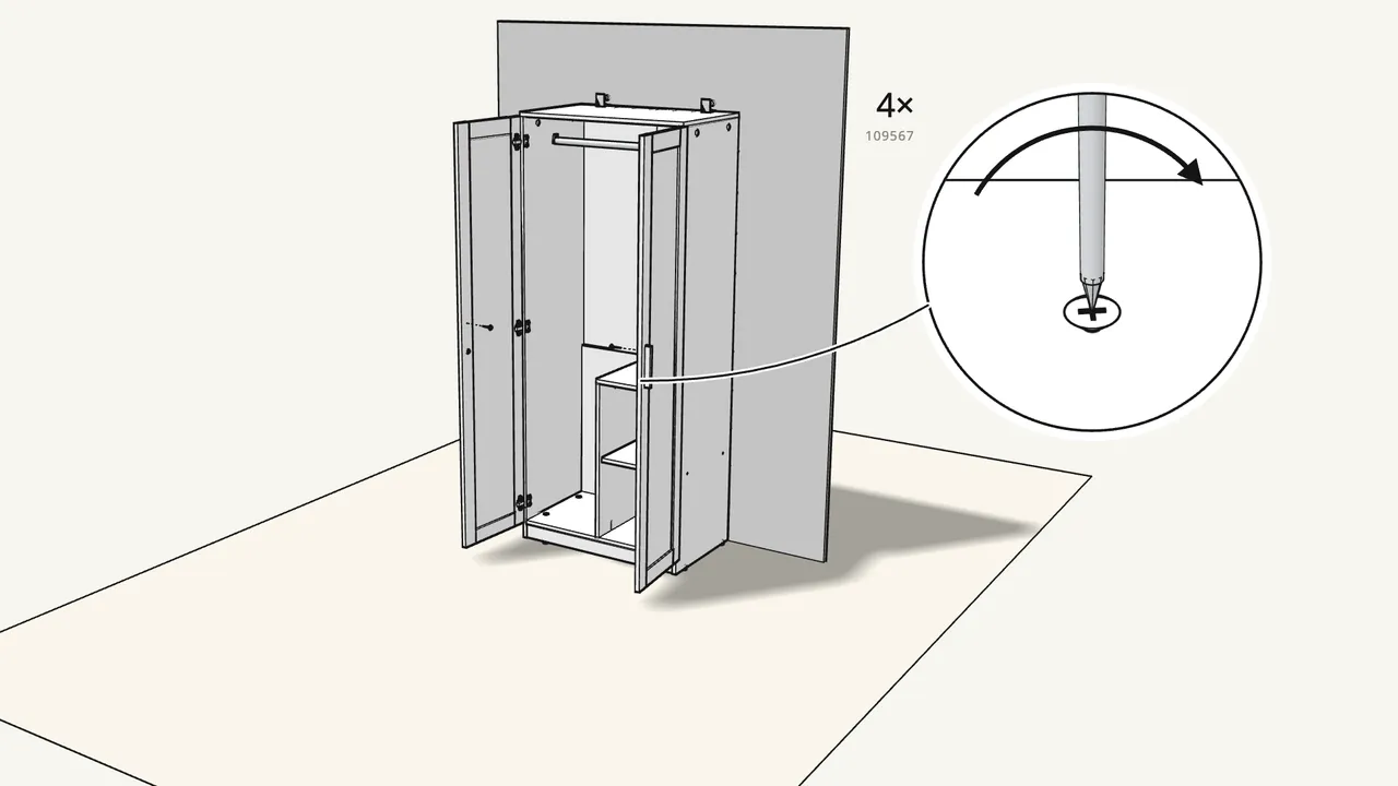 Step 23: Screw a handle onto each door. — IKEA BRIMNES assembly