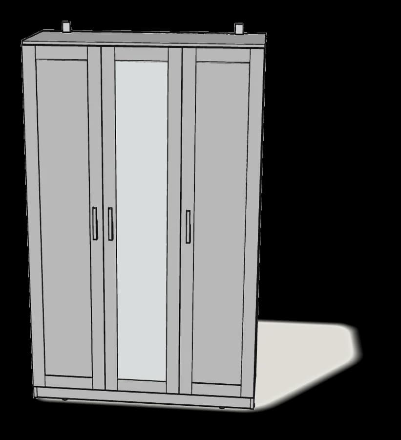 BRIMNES Wardrobe with 3 Doors