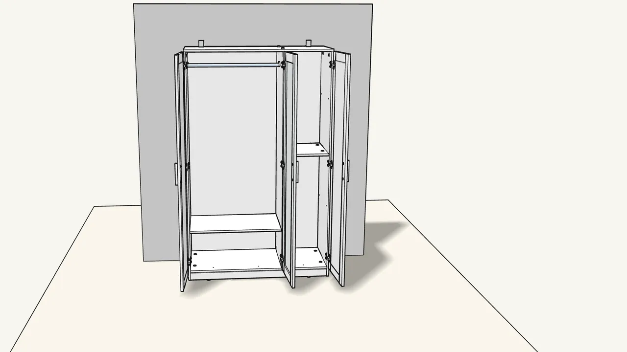 Step 22: Add the shelves and the clothes rail. — IKEA BRIMNES assembly