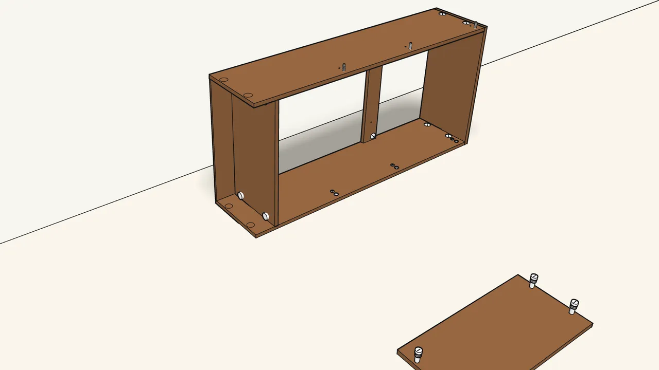 Step 9: Slide the narrow panel into the grooves at the top end. — IKEA BRUSALI assembly