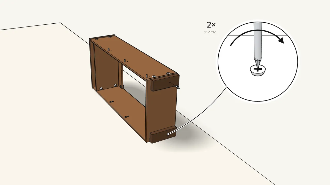 Step 11: Fit the 2 feet under the bottom panel. — IKEA BRUSALI assembly