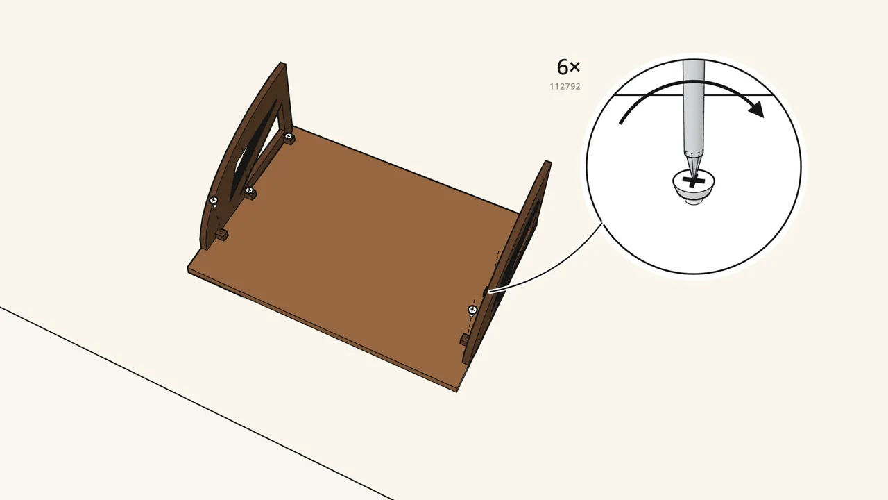 Step 12: Screw the 2 brackets to the back of a door. — IKEA BRUSALI assembly
