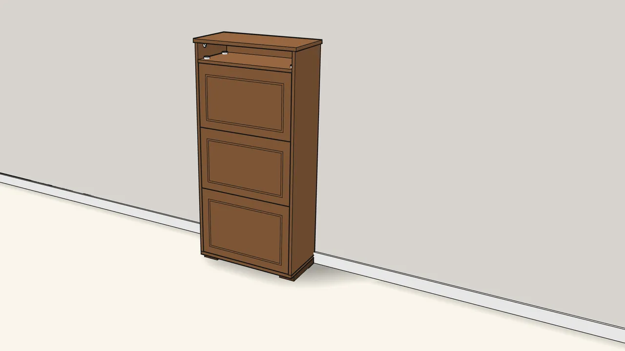 Step 20: Stand the cabinet upright against the wall. — IKEA BRUSALI assembly