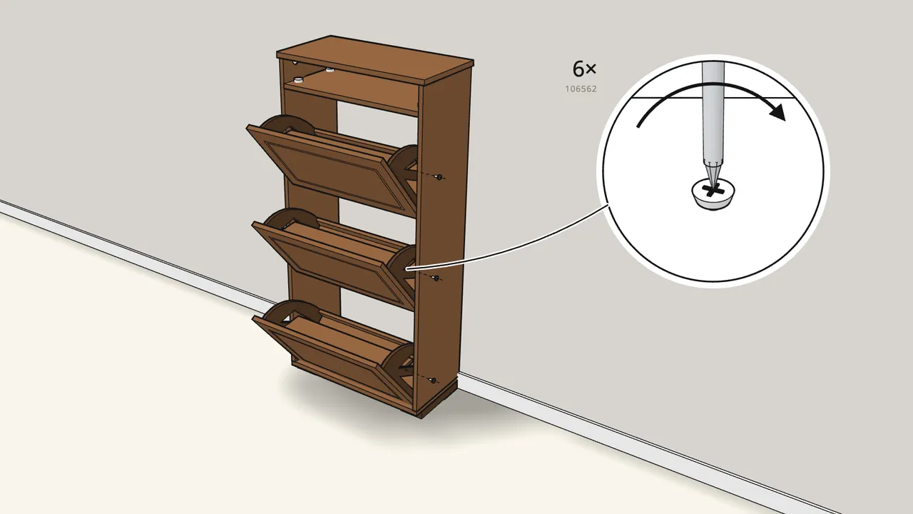 Step 22: Fit the middle-size board in each compartment. — IKEA BRUSALI assembly