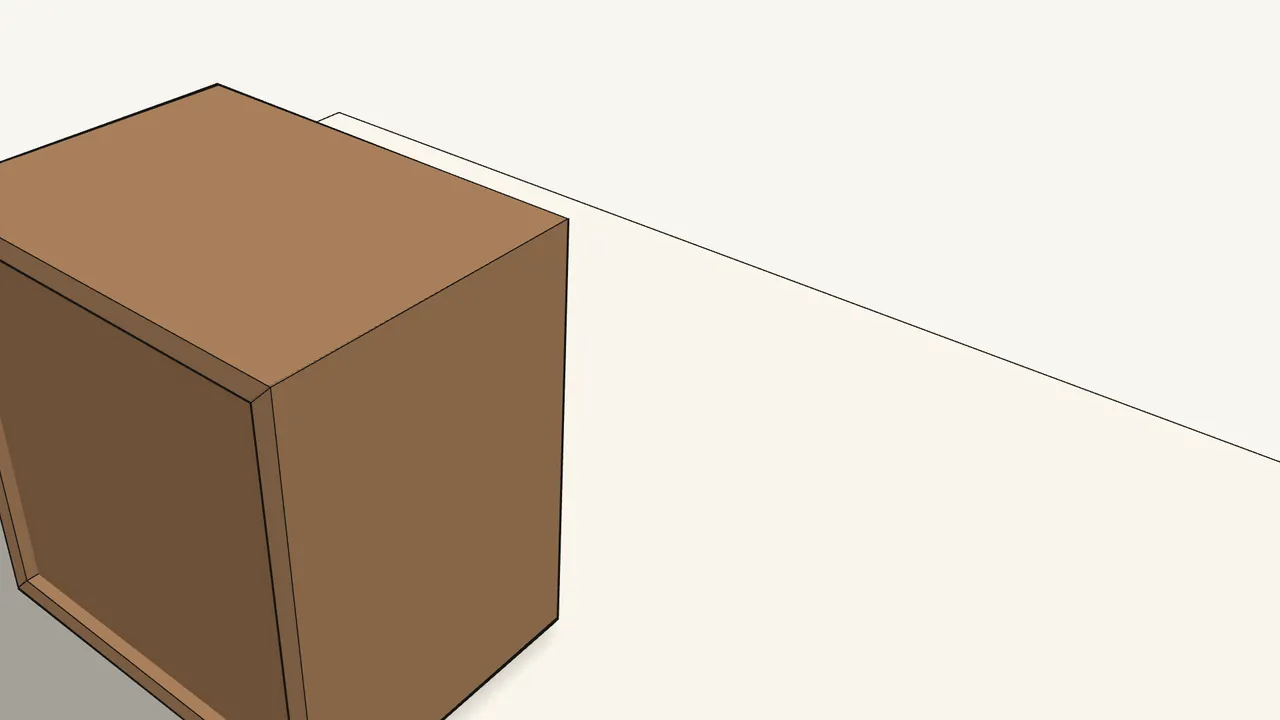 Step 5: Slide the last panel down to close the frame, then turn it upright. — IKEA EKET assembly