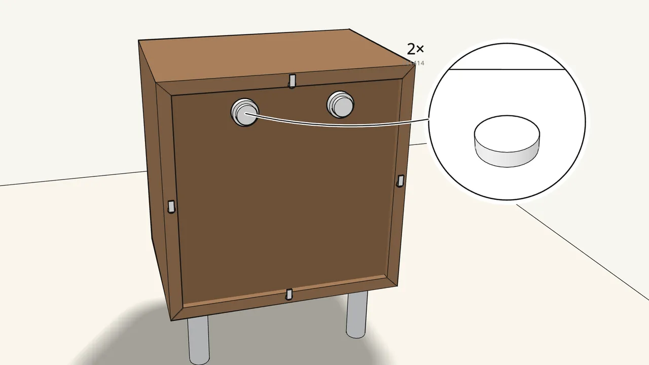 Step 11: Turn a knob (141414) onto each connector. — IKEA EKET assembly