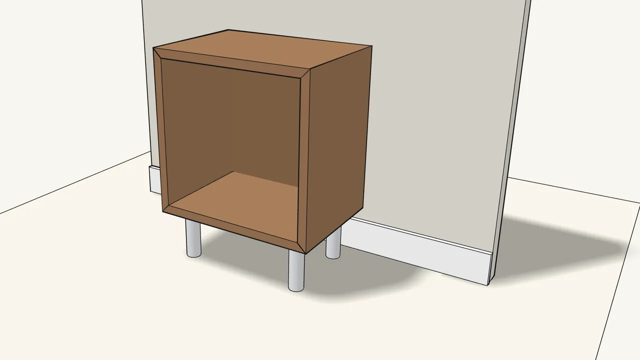 Step 15: Done — the cabinet is fixed to the wall. — IKEA EKET assembly