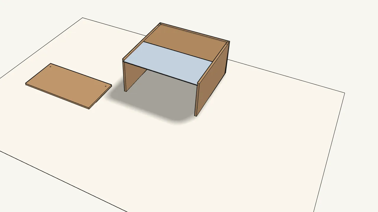 Step 4: Unfold the back panel and slide it into the grooves. — IKEA EKET assembly
