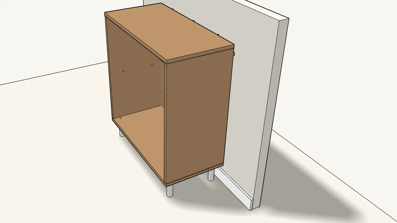 Step 11: Move the cabinet to the wall. — IKEA EKET assembly