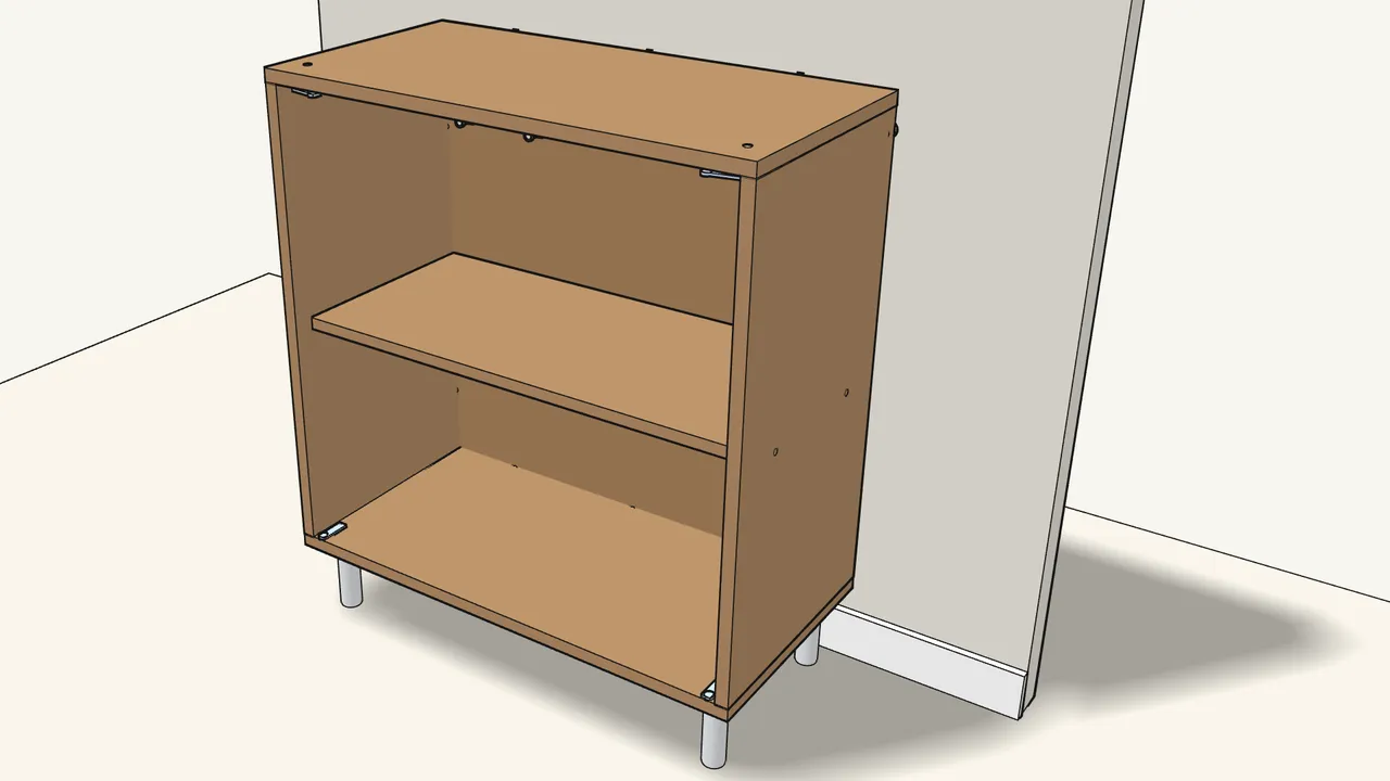 Step 14: Press 4 hinge bushings (10119600) into the top and bottom. — IKEA EKET assembly