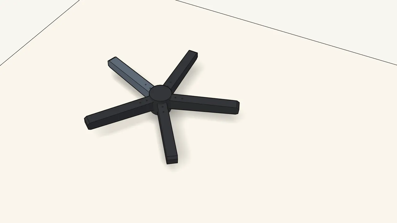 Step 1: Slide the legs into the centre hub. — IKEA FLINTAN assembly