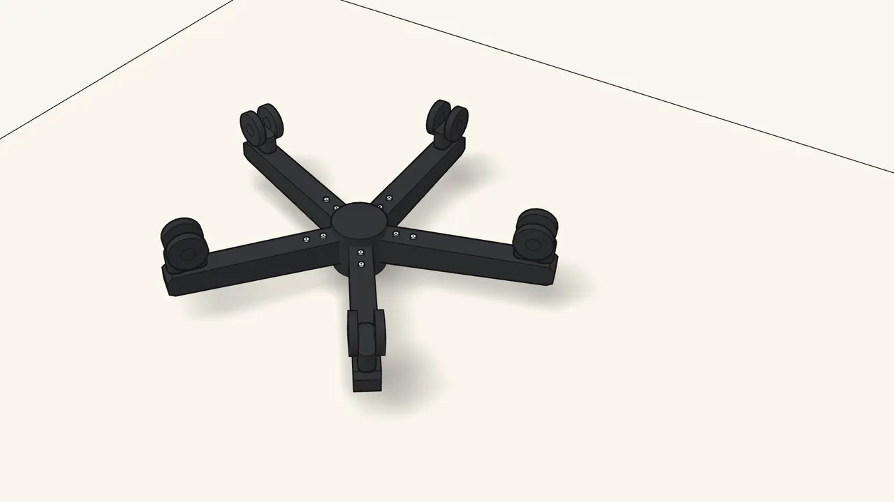 Step 3: Press the 5 casters (10049269) into the ends of the legs. — IKEA FLINTAN assembly
