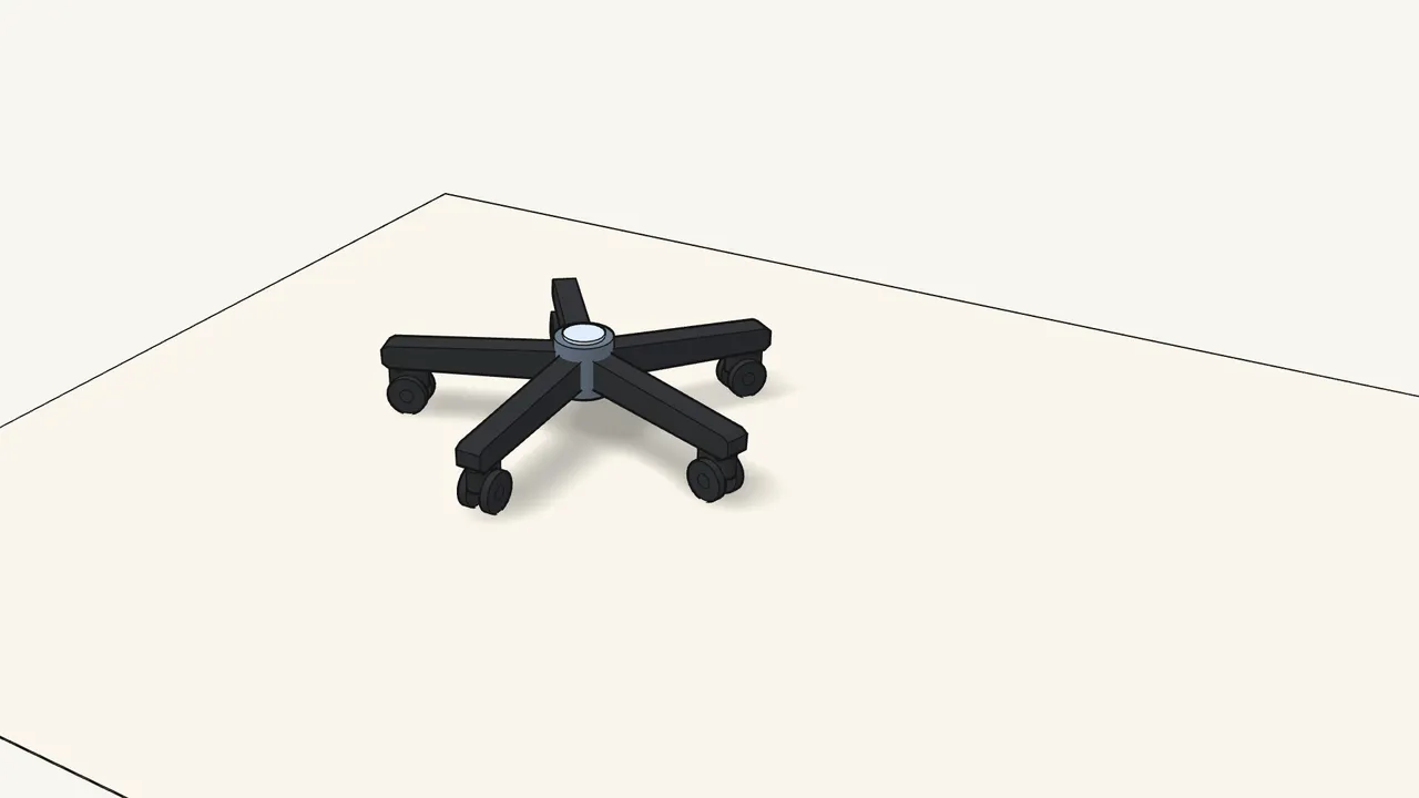 Step 4: Turn the base over onto its casters. — IKEA FLINTAN assembly