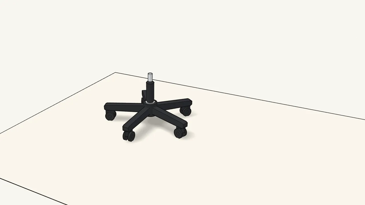 Step 6: Put the gas cylinder into the hole in the centre of the base. — IKEA FLINTAN assembly