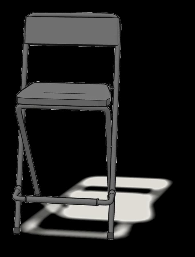 IKEA FRANKLIN Bar Stool with Backrest, assembled