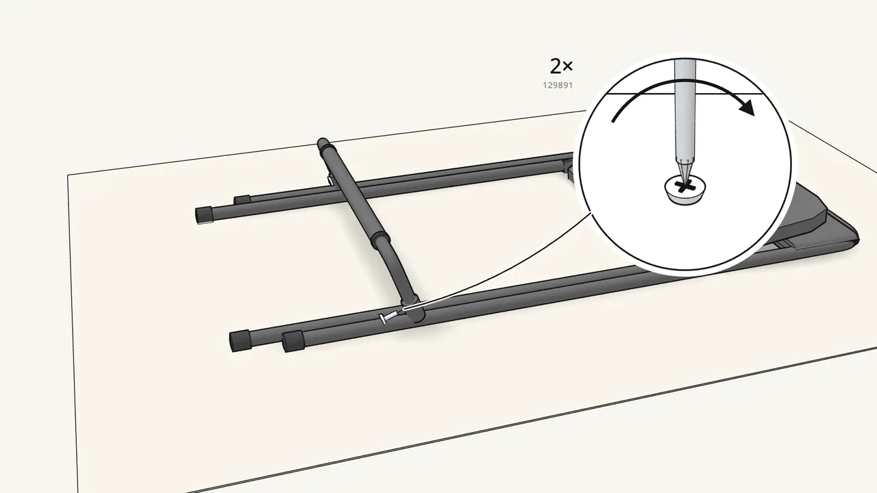 Step 4: Fix each end with a screw (129891). — IKEA FRANKLIN assembly
