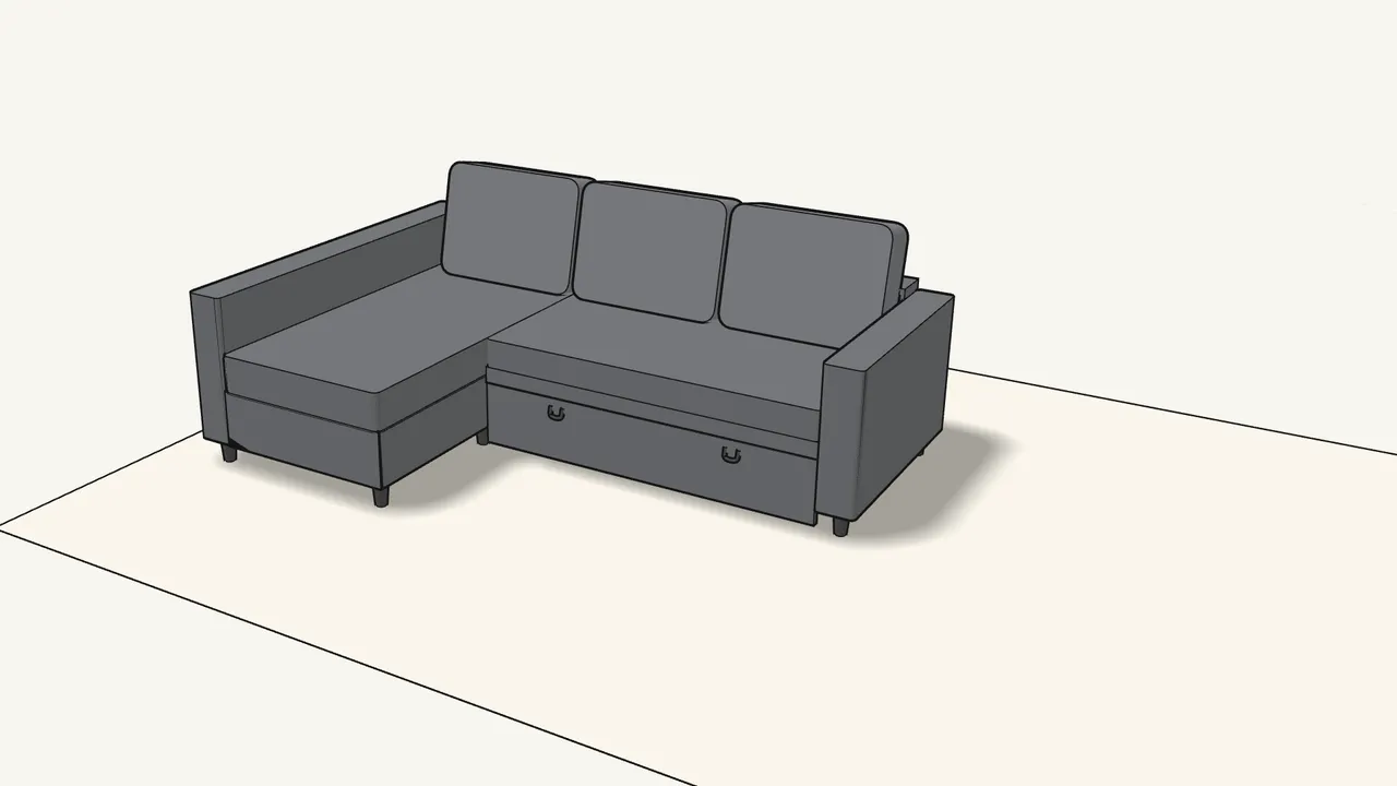 Step 20: Place the 3 back cushions. — IKEA FRIHETEN assembly